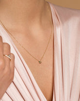 Moon Ray Necklace on model.