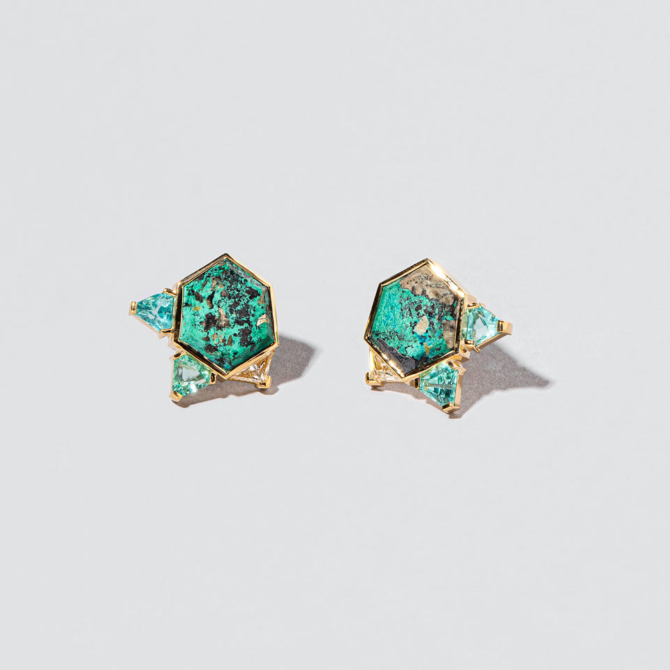 product_details:: Azure Earrings on light color background.