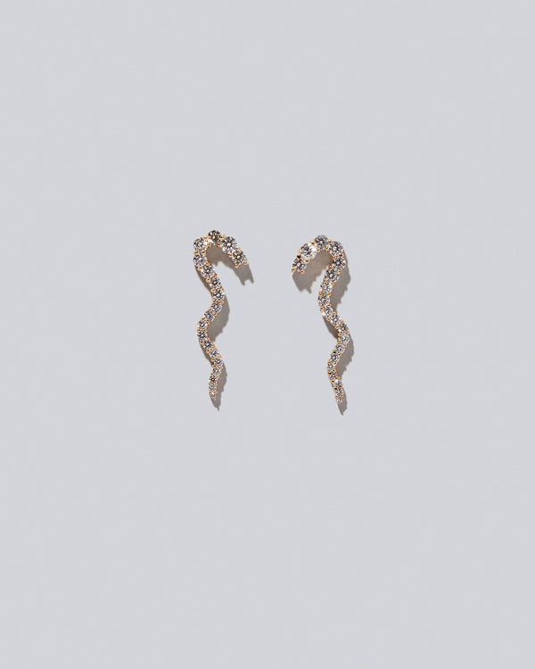  Ripple Wave Single Earrings on light color background.