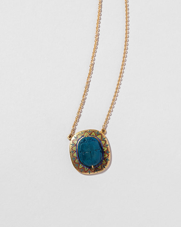  Scarab Necklace on light color background.