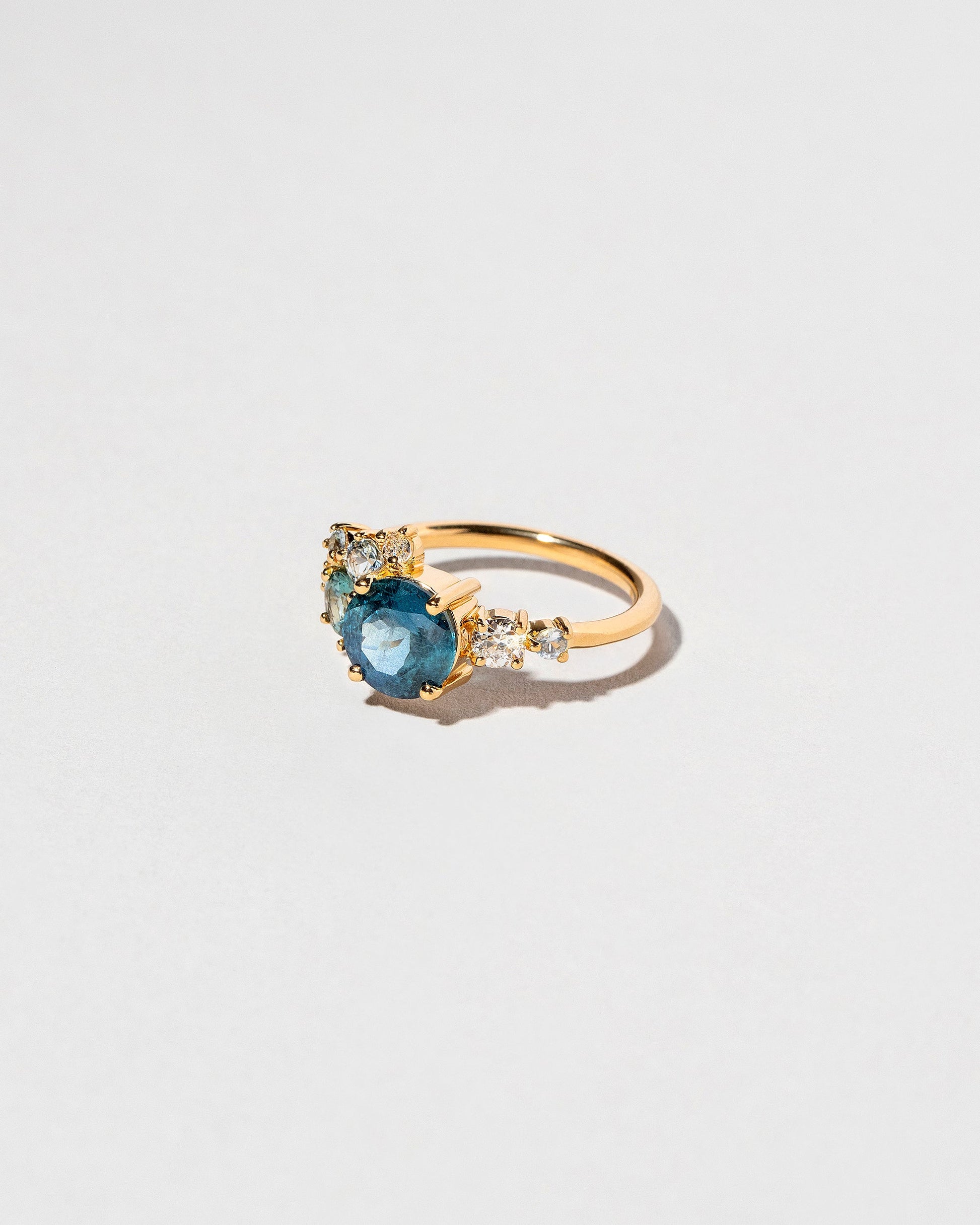 Vega Ring - Malawi Sapphire on light color background.