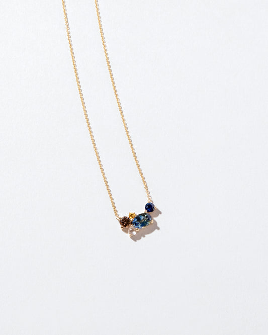 Bicolor Sapphire Cluster Necklace front facing