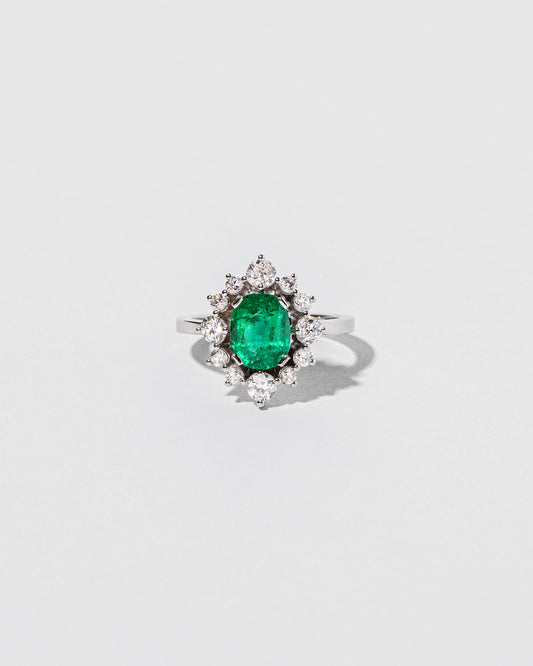 Emerald Snowflake Ring front facing