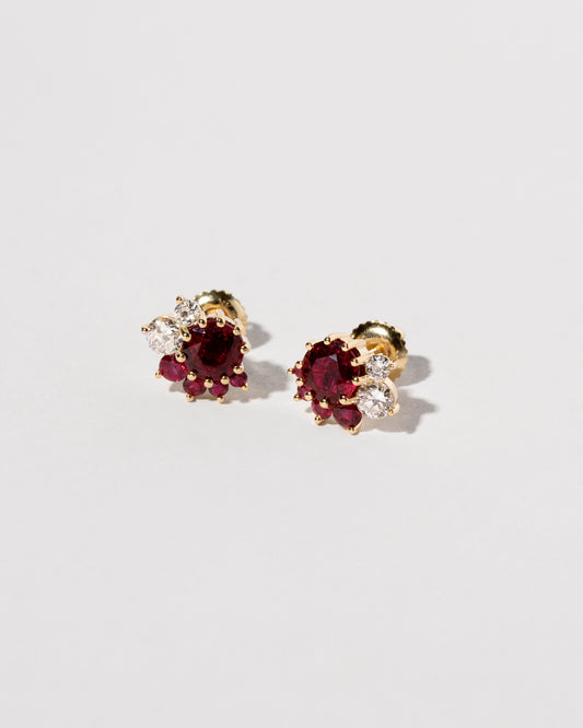 Ruby & White Diamond Earrings