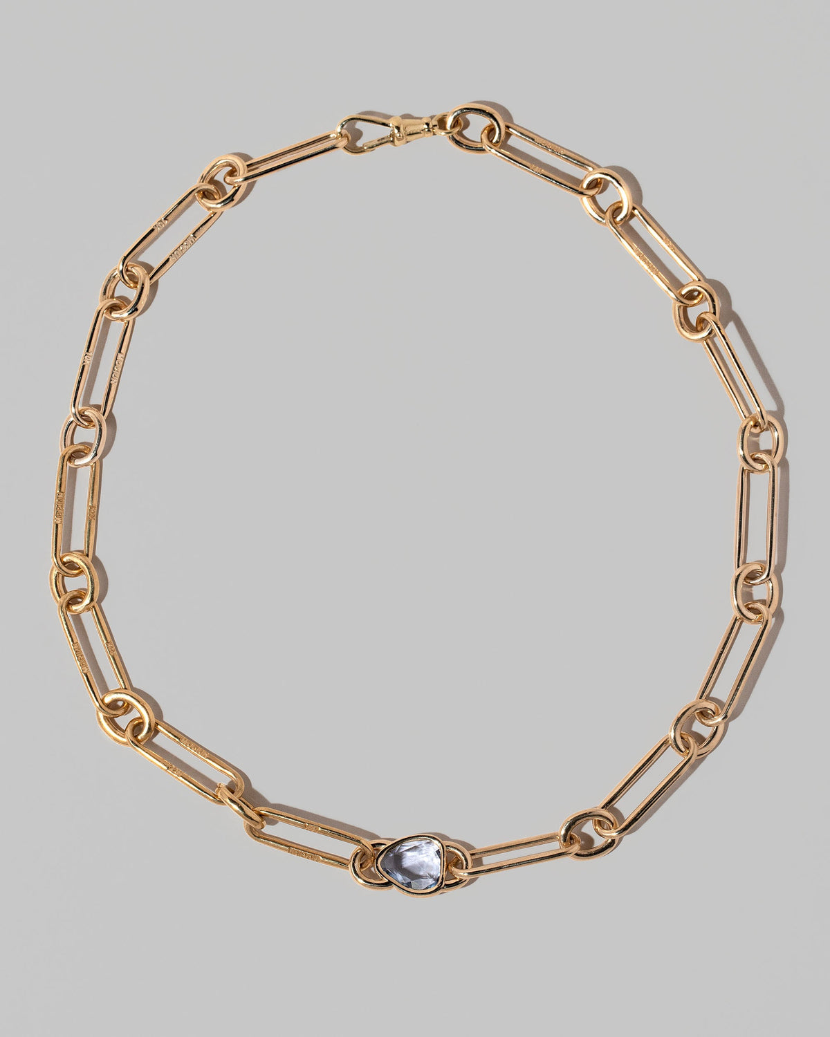 Light Blue Sapphire Link Necklace