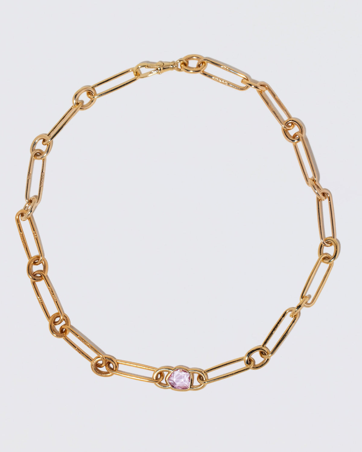 Pink Sapphire Link Necklace