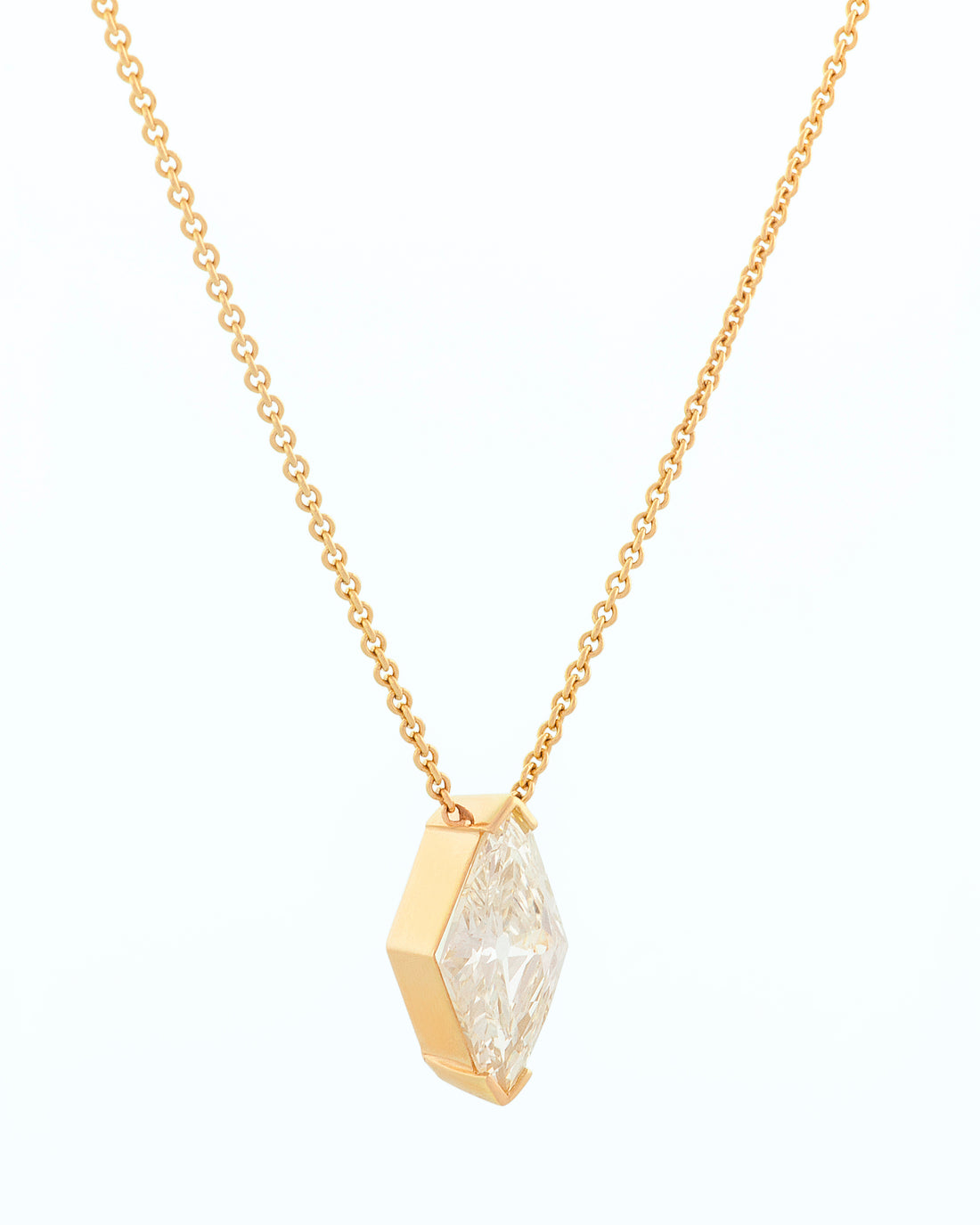 Lozenge Cut Diamond Necklace side view
