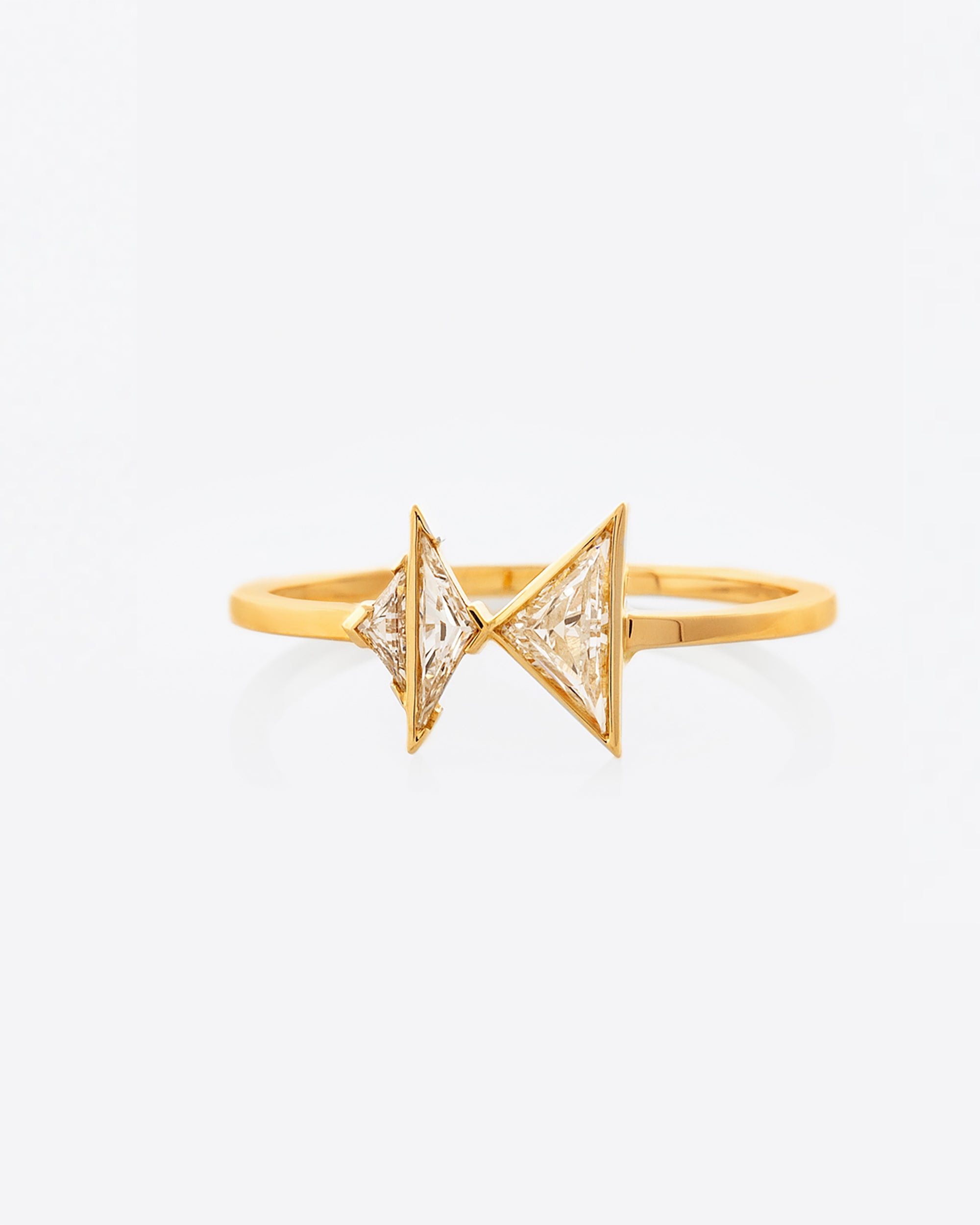Triangle Cut Rings Three Triangle Cut Diamond Ring – Mociun