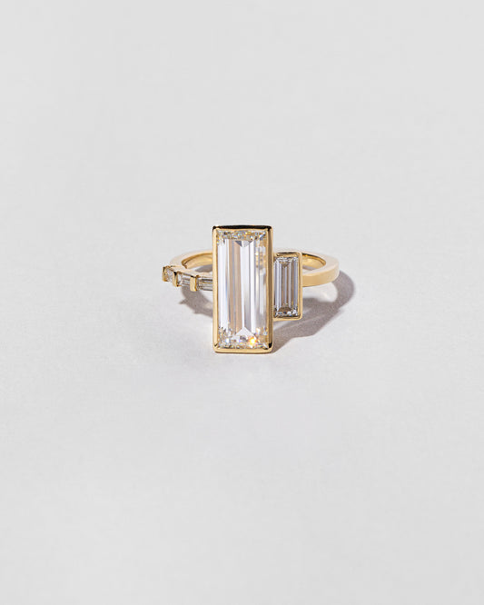 Custom Baguette Cut Diamond Line Cluster Ring