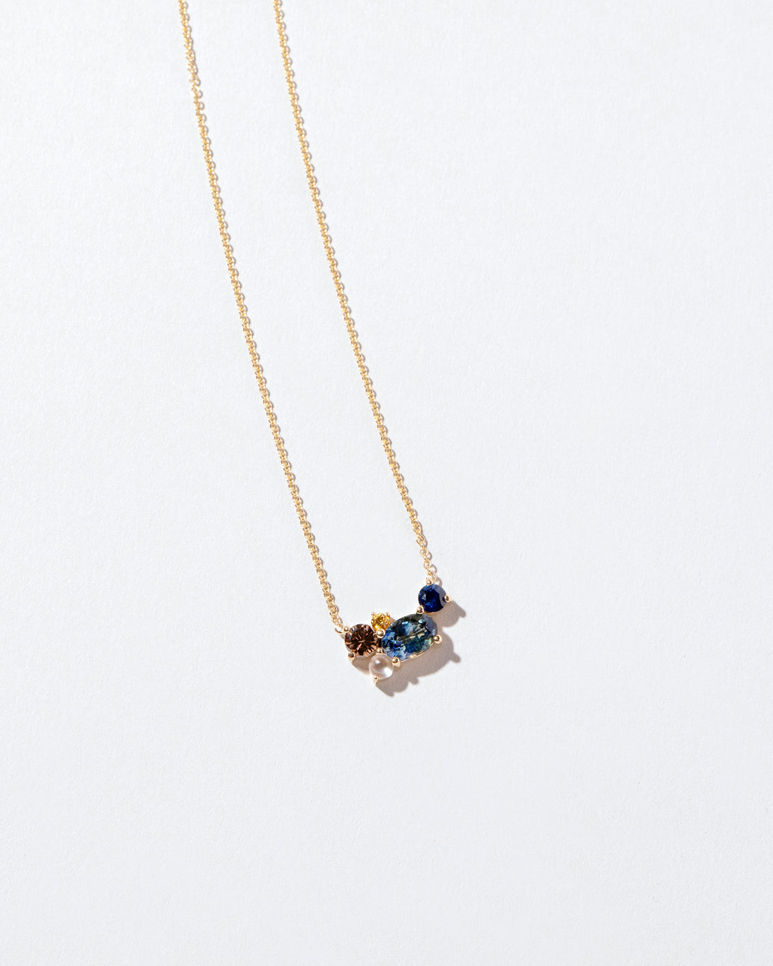 Bicolor Sapphire Cluster Necklace