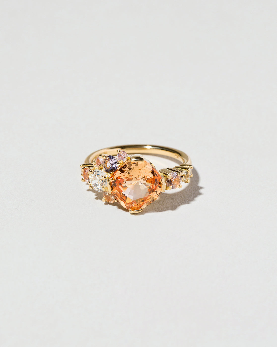 Golden Sapphire Cluster Ring