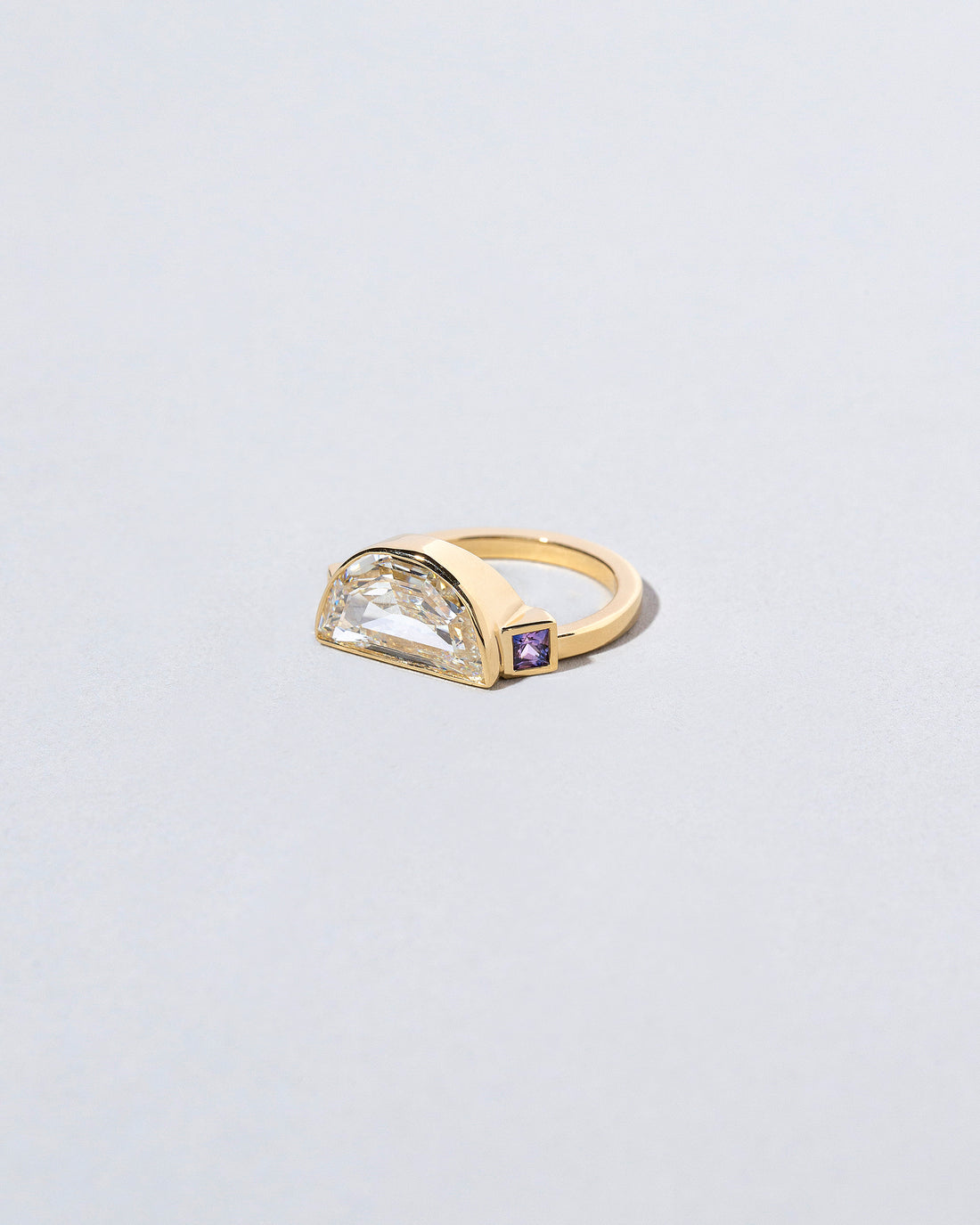 Half Moon Diamond & Sapphire Ring