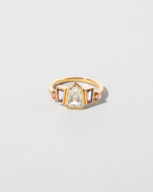 Kite Cut Diamond & Sapphire Ring
