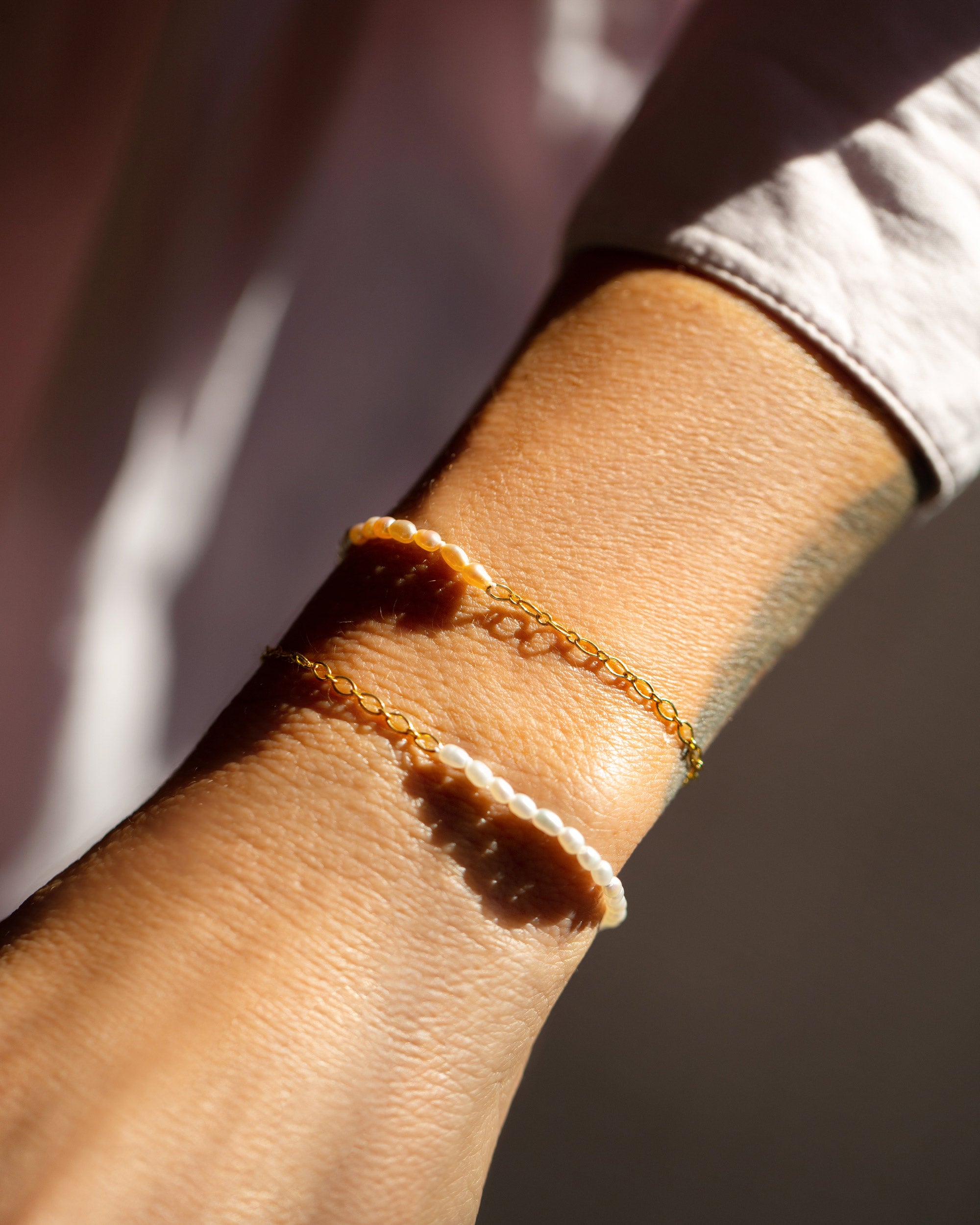 Half Chain & Seed Pearl Bracelet | Mociun