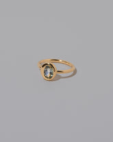 View from the side of the Oval Bicolor Sapphire Precise Ring on light color background.