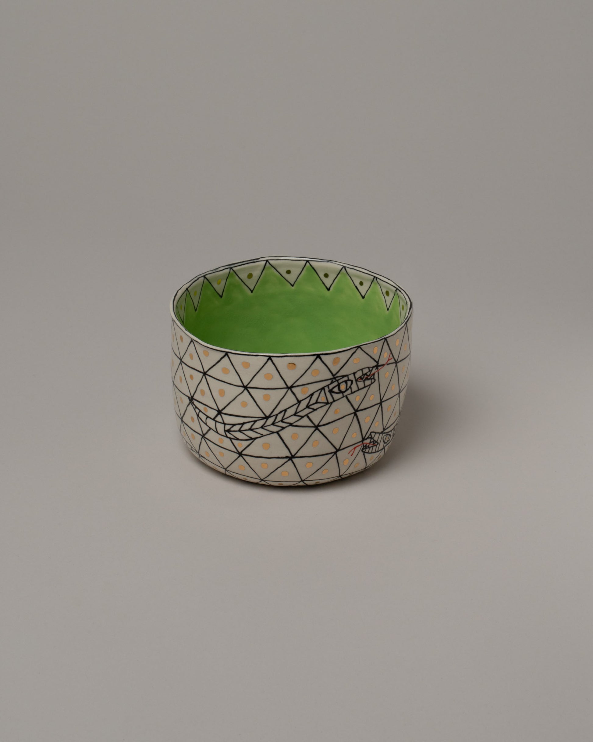 Suzanne Sullivan Three Straight-Sided Bowl on light color background.