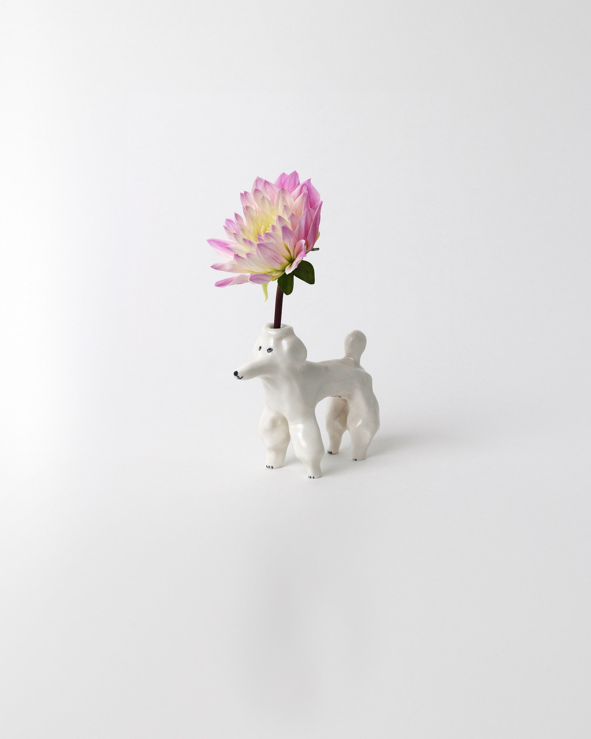 Eleonor Boström Poodle PARK Dog Vase on light color background. Flower not included.