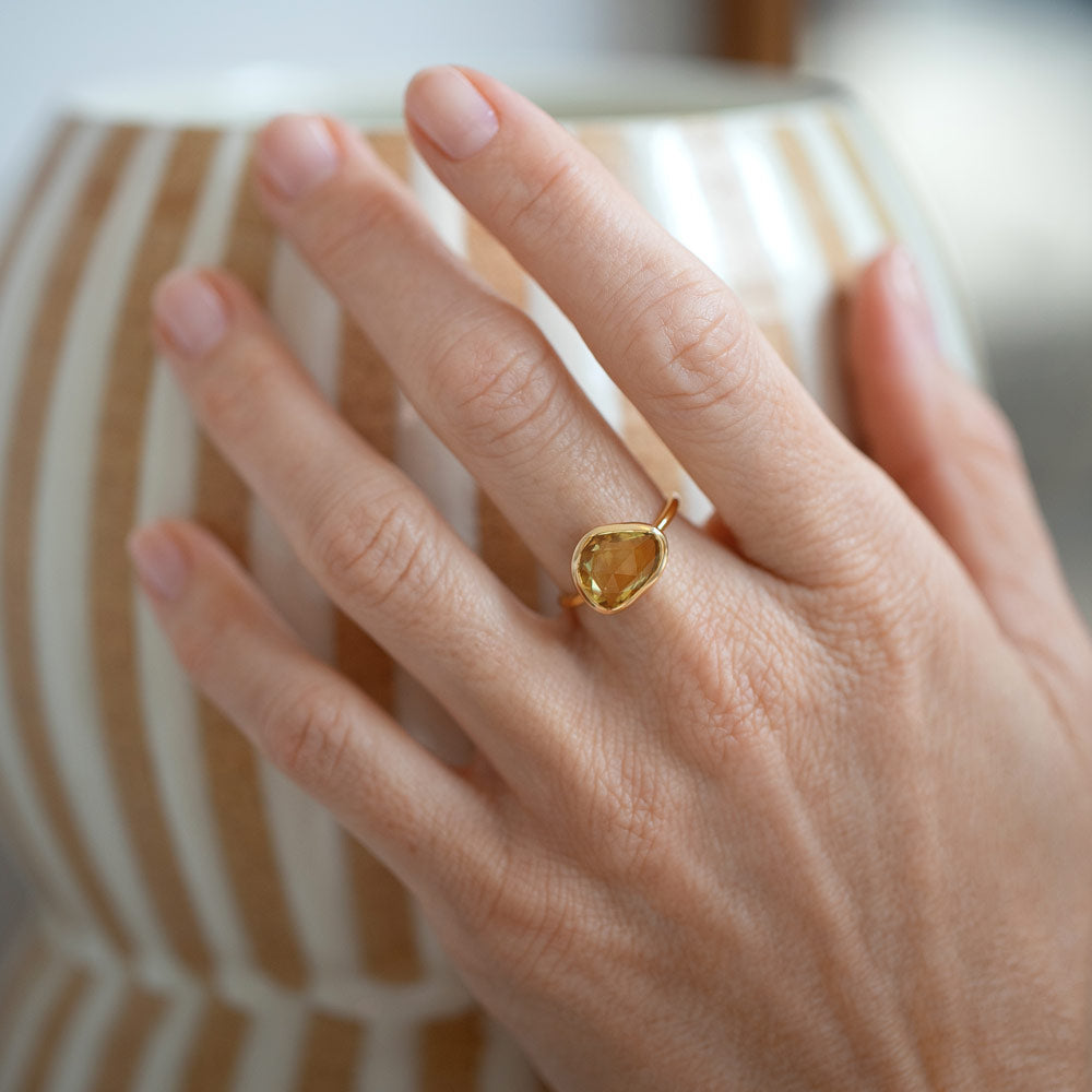 product_details::Calm Ring on model.