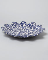 Morgan Peck Blue & White Scallop Platter on light color background.