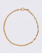 Vintage Mixed Link Chain Necklace on light color background.