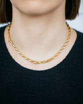 Vintage Triple Nine Chain Necklace on model.