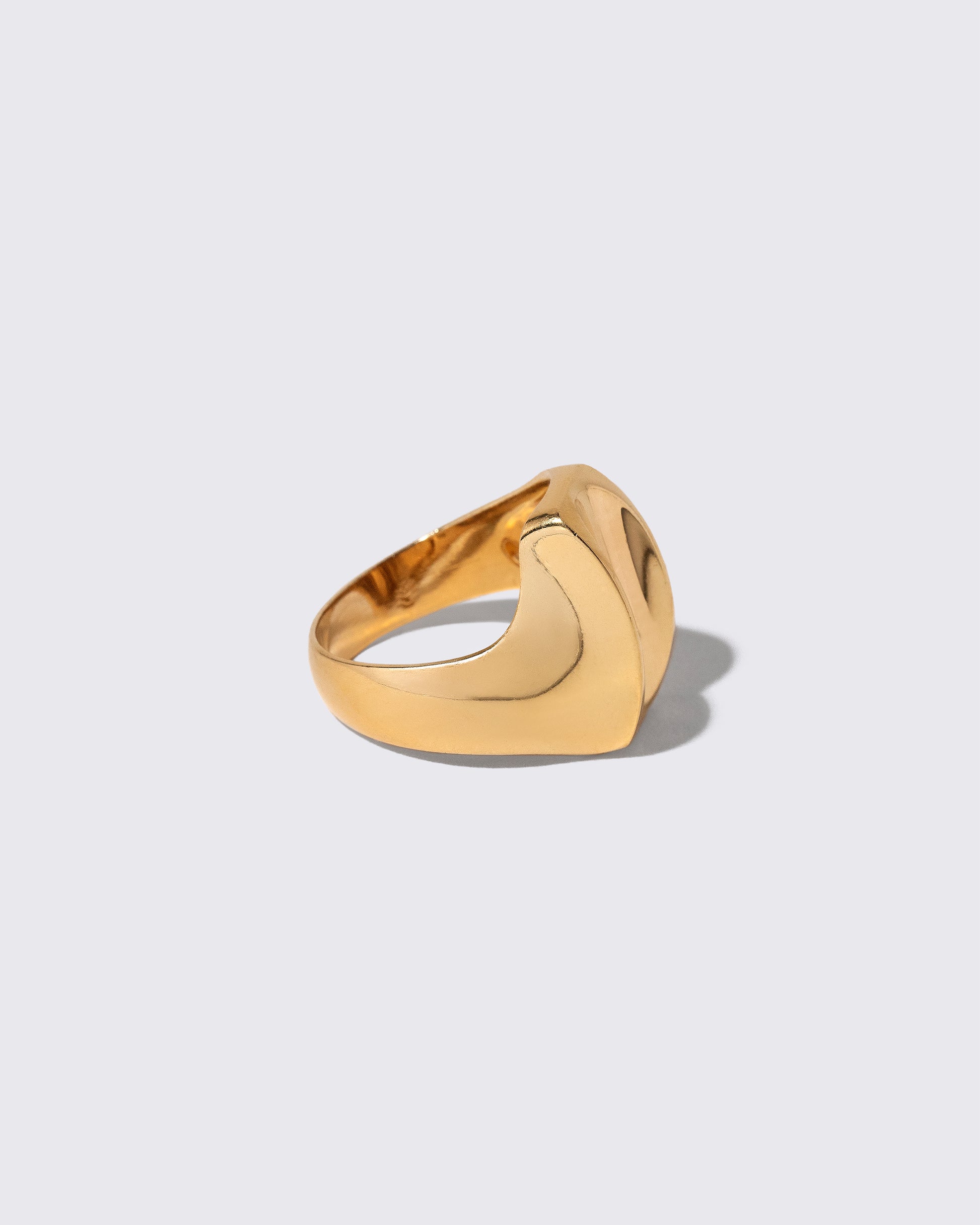 Detail view of the Vintage Gold Saddle Ring on light color background.