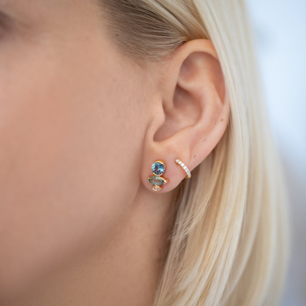 product_details::Ara Earrings on model.