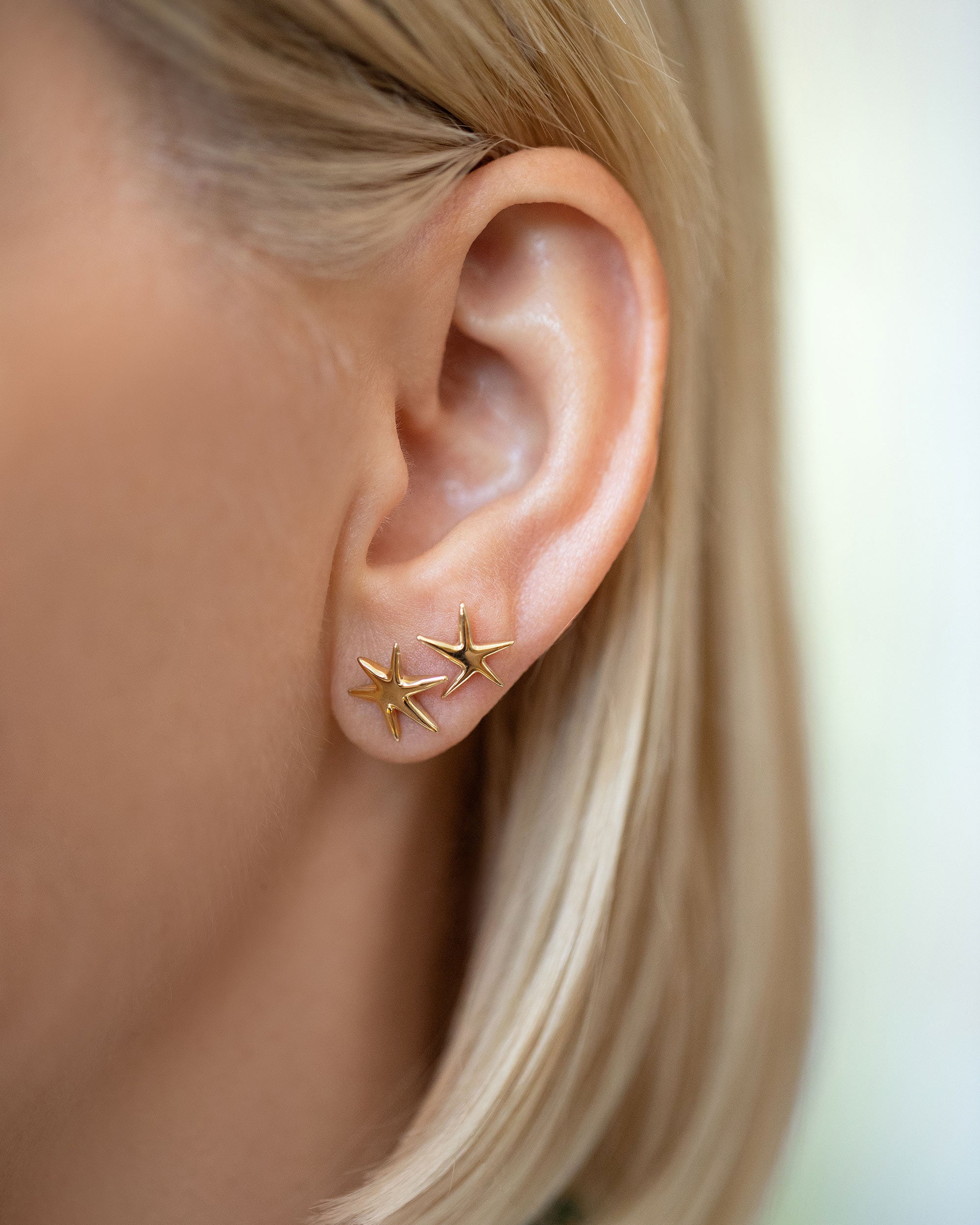 Small Verve Six Point Star Stud Earrings | Mociun