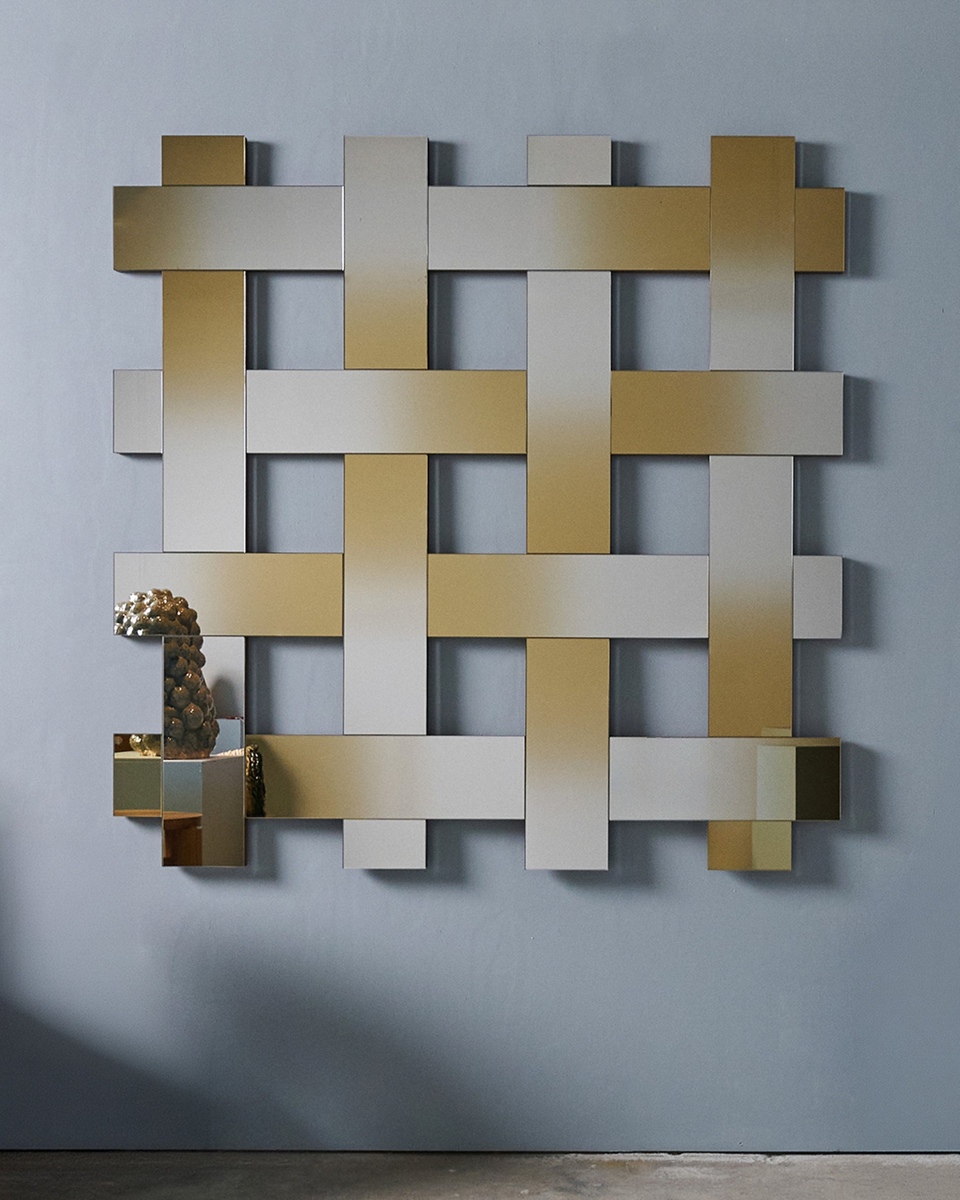 Bower Studios Lattice Mirror 4 In Phantom Quartz on light color background.