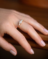 White Diamond Capella Ring on model.