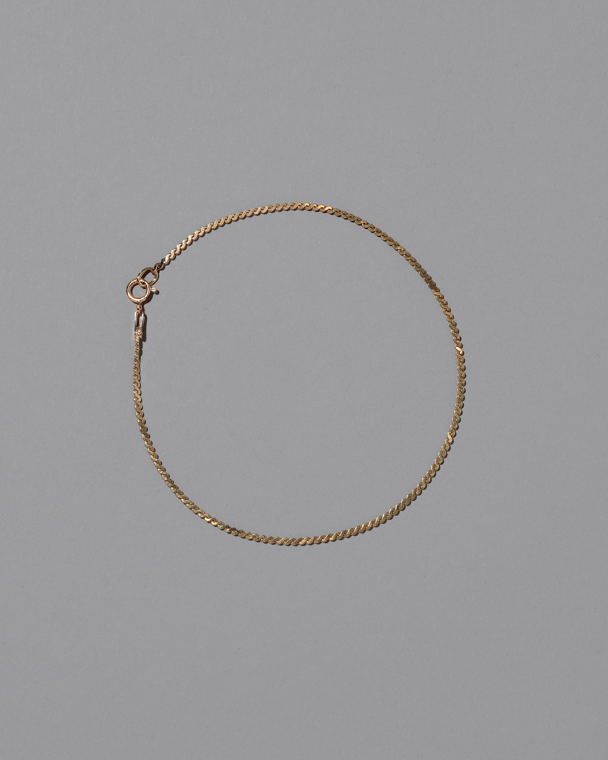 Vintage Serpentine Chain Bracelet on light color background.