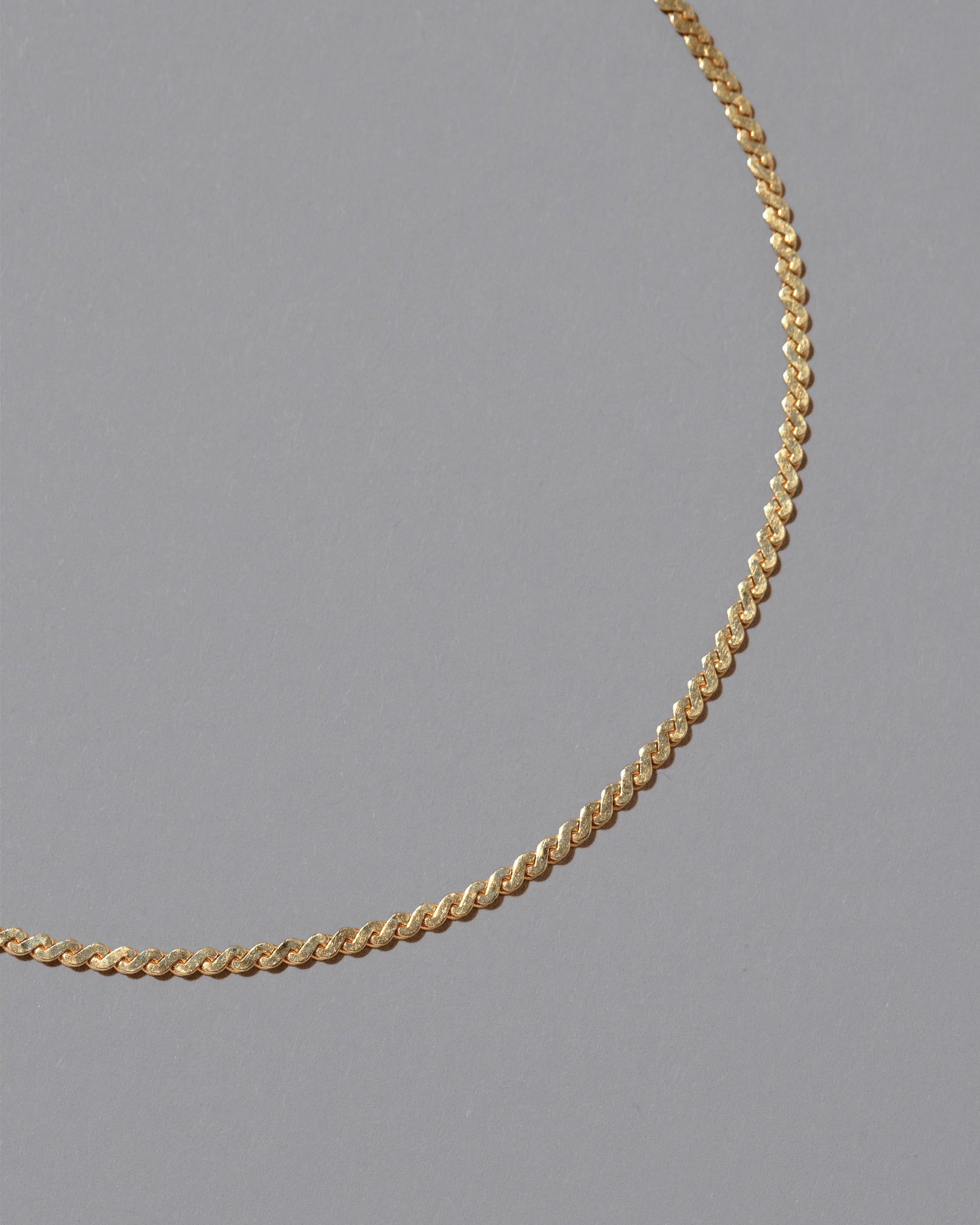 Closeup details of the Vintage Serpentine Chain Bracelet on light color background.