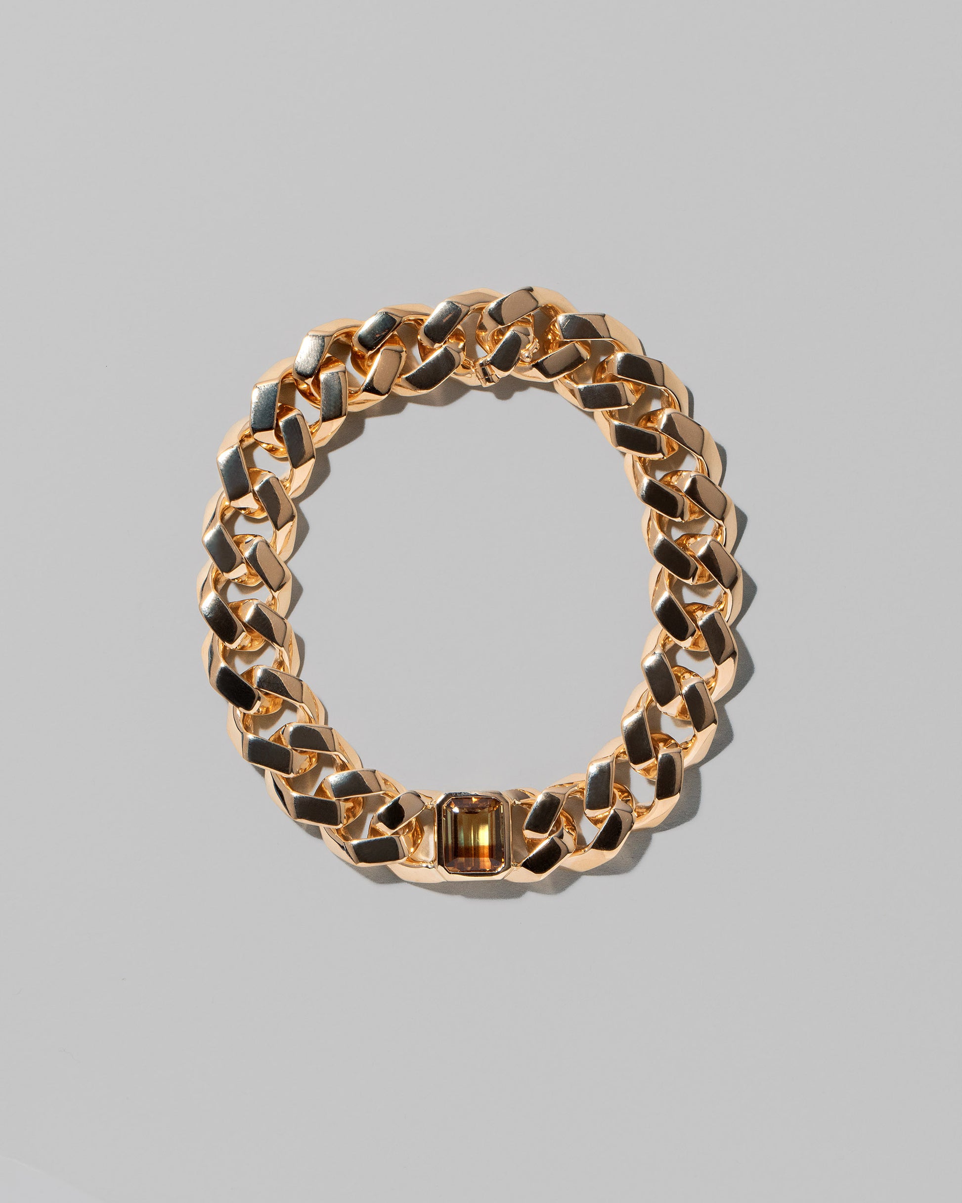 Identity Chain Bicolor Chrysoberyl Bracelet 001 on light color background.