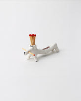 Eleonor Boström Dachshund PARK Matchstick Dog on light color background.