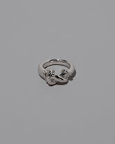 CRZM Sterling Silver Ridge Ring on light color background.