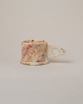 Echo Park Pottery by Peter Shire Rose Splatter Mug on light color background.