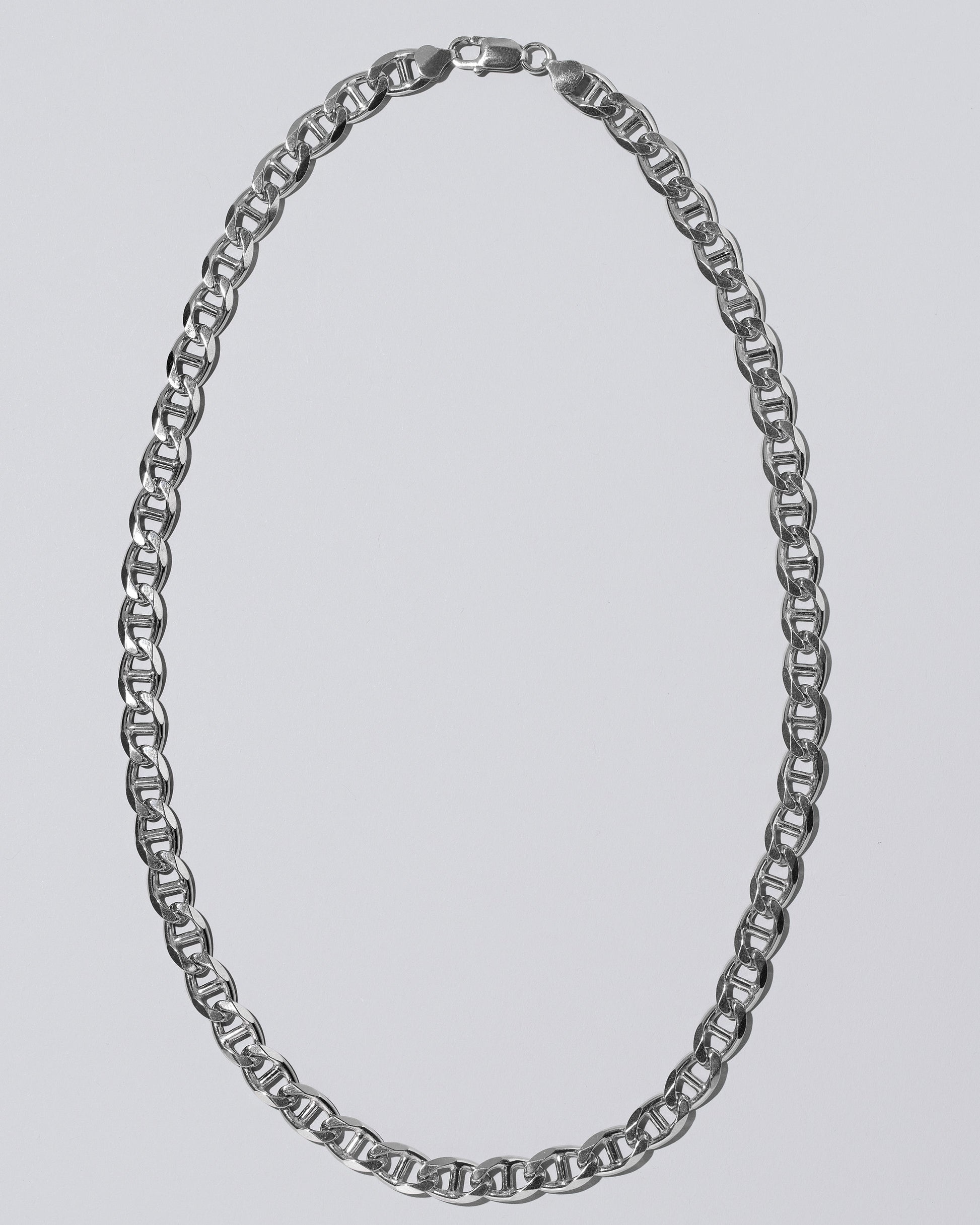 Silver Mariner Chain on light color background.