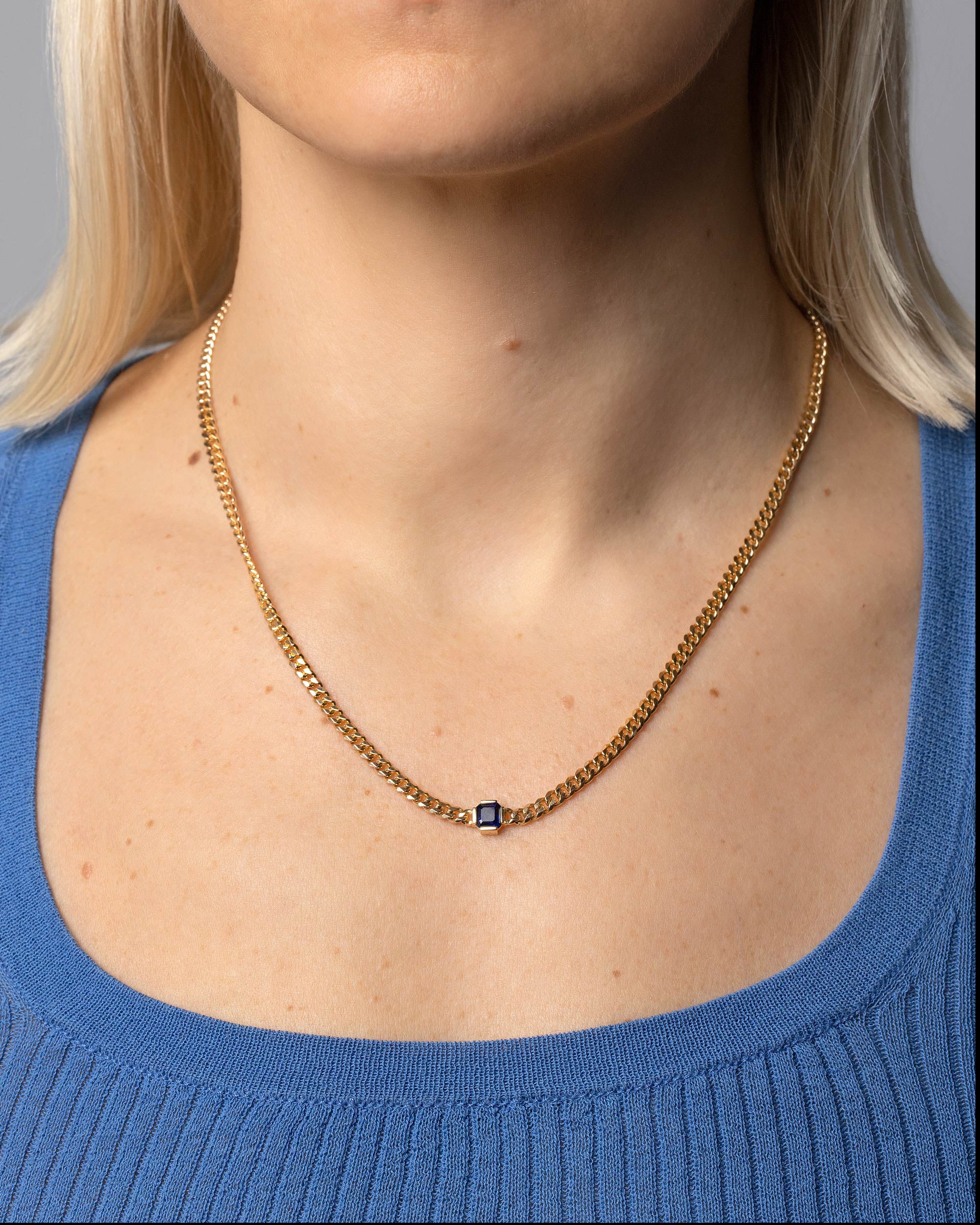 All Blues FOLD NECKLACE 42cm（GOLD）Fold Necklace | Mociun