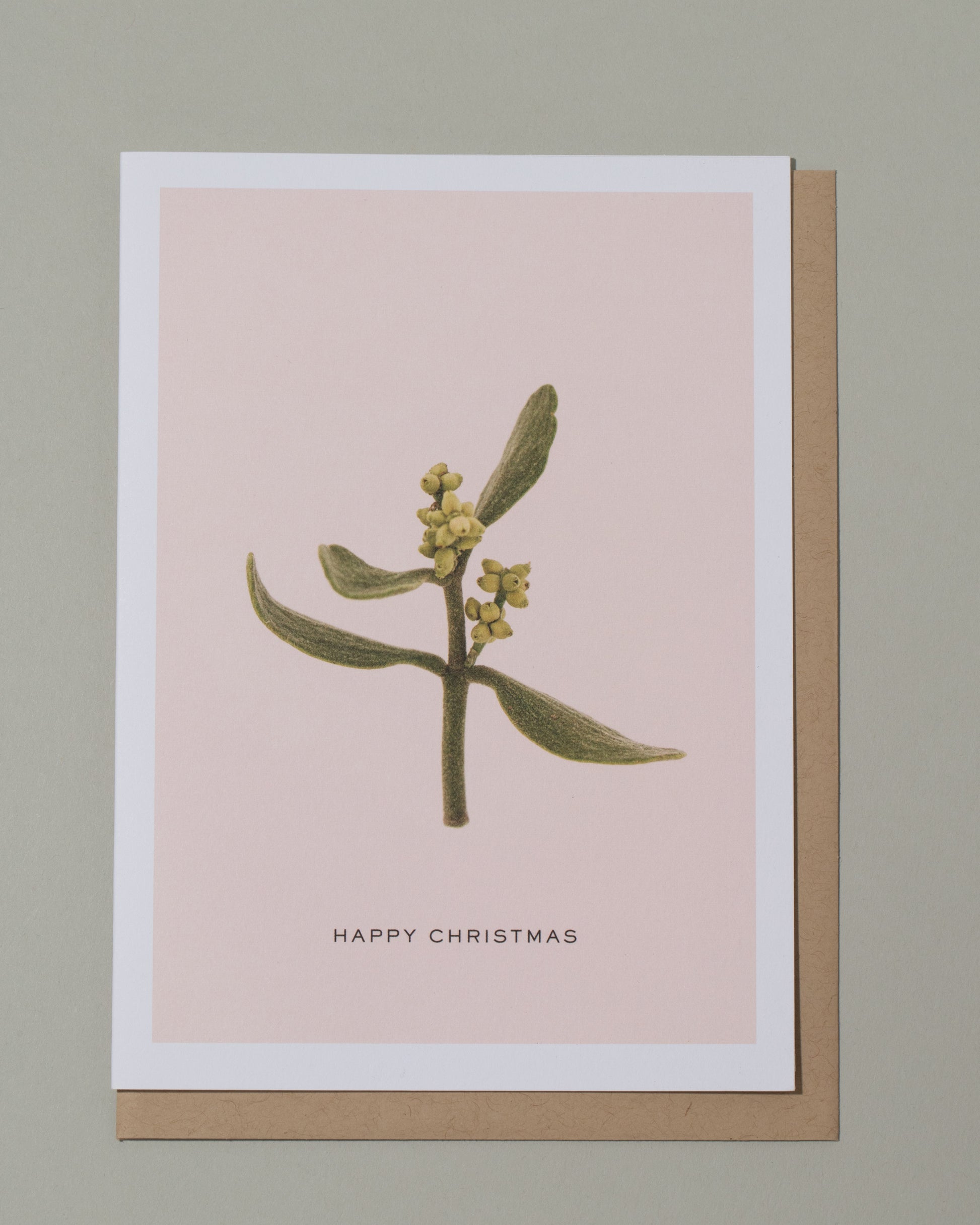 Hamish Roberston "Happy Christmas" Seasonal Greeting Card and envelope on light color background.