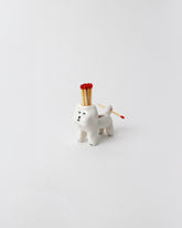 Eleonor Boström Bichon Frise PARK Matchstick Dog on light color background.