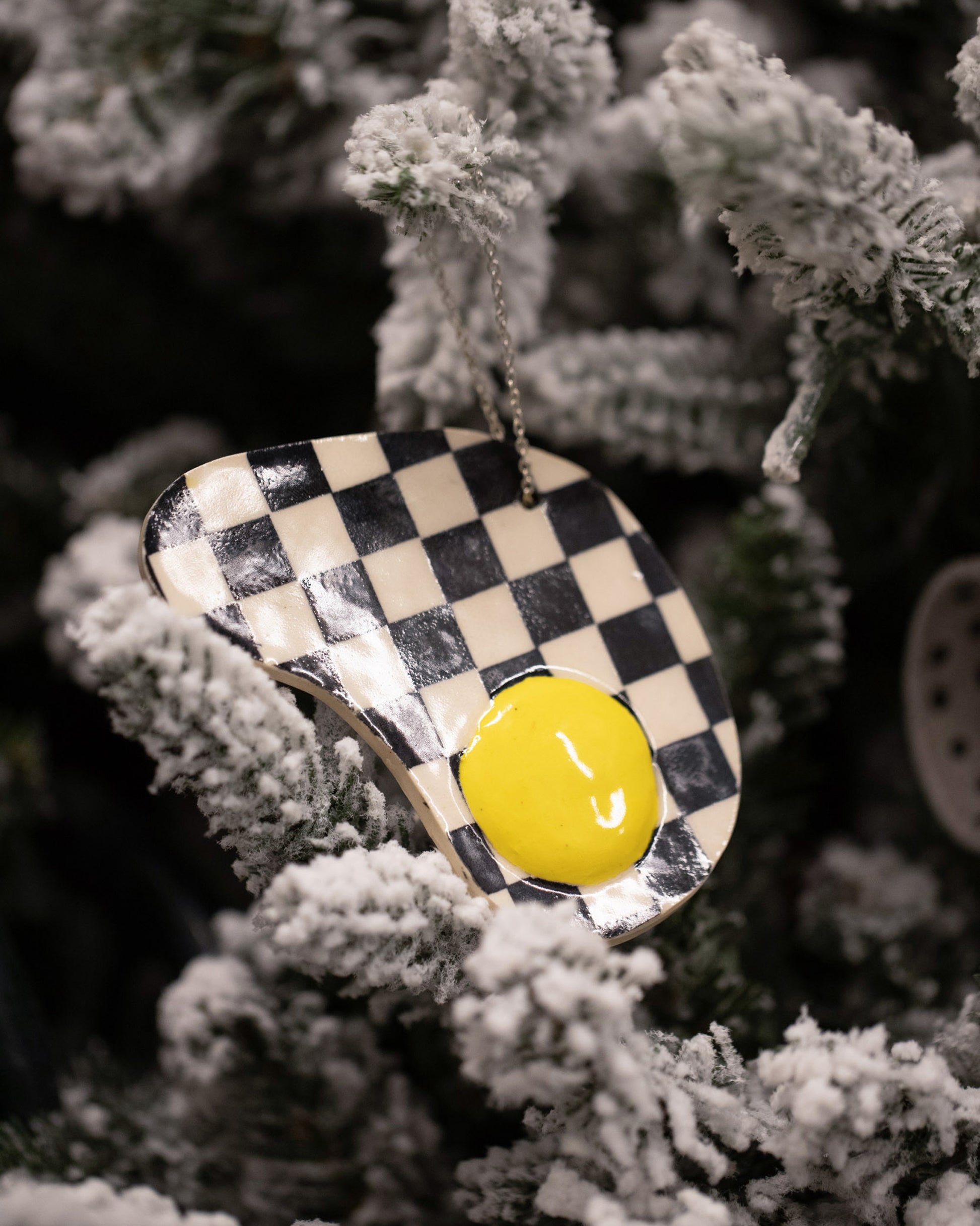 Styled image of the Recreation Center Checkered Egg Ornament.