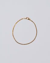 Yellow Gold Serpentina Chain Bracelet on light color background.