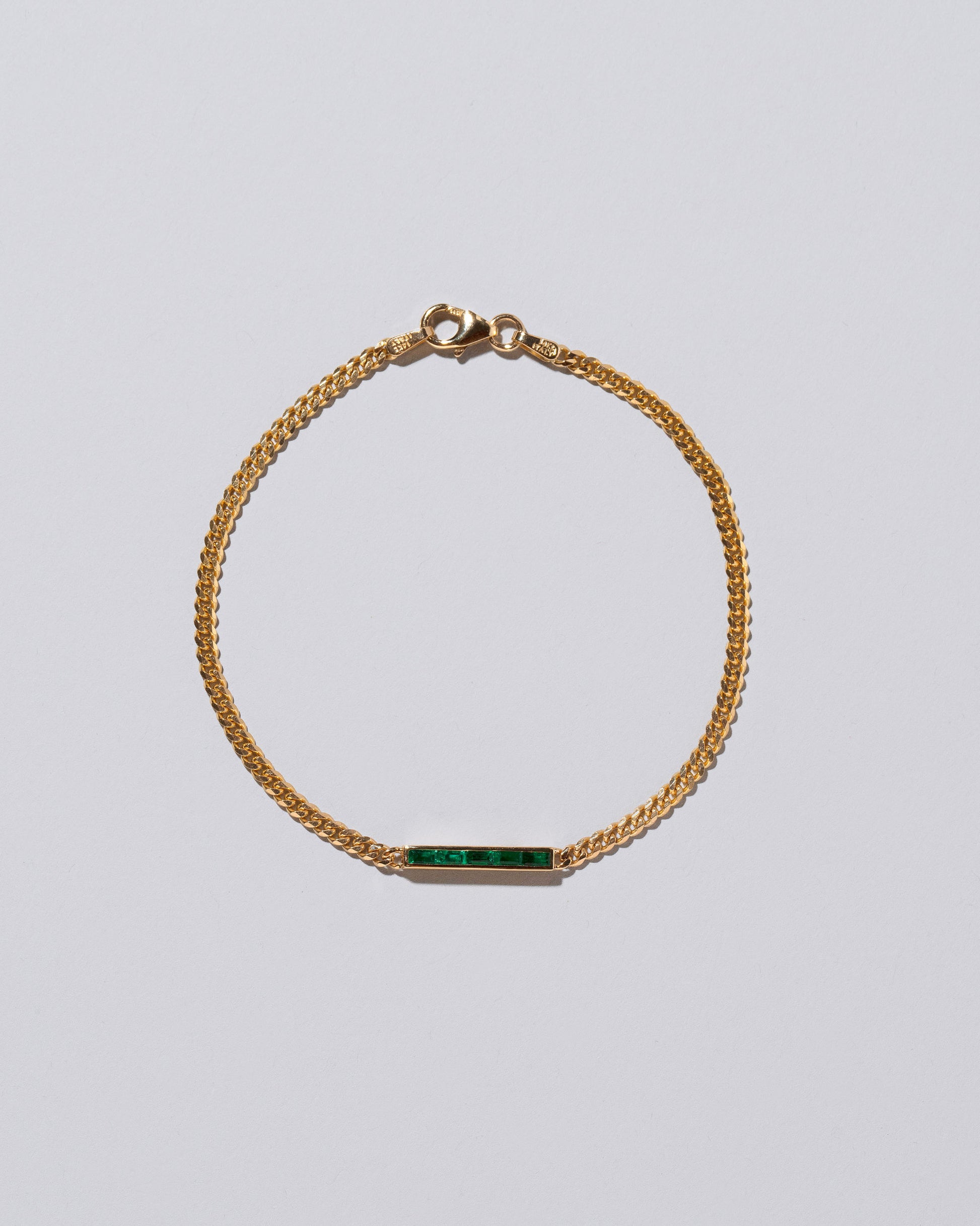 Emerald 2.4mm Identity Chain Bracelet on light color background.