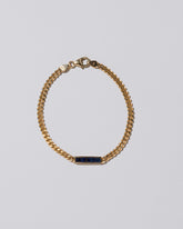 Blue Sapphire 3.4mm Identity Chain Bracelet on light color background.