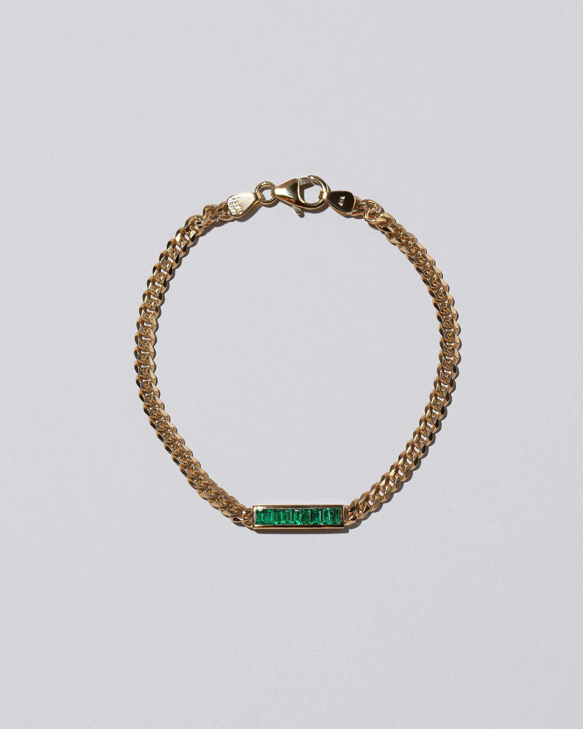 Emerald 3.4mm Identity Chain Bracelet on light color background.