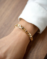 Identity Chain Bicolor Tanzanite Bracelet 002 on model.