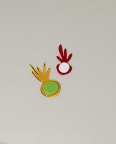 Jonny Campolo Yellow and Red For Your Pleasure Amused Boosh Radishes on light color background.