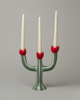 Detail view of the Laetitia Rouget Tulip Candle Holder on light color background.