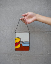 Soeun Lee Cereal Box Mini Breakfast Stained Glass on light color background.