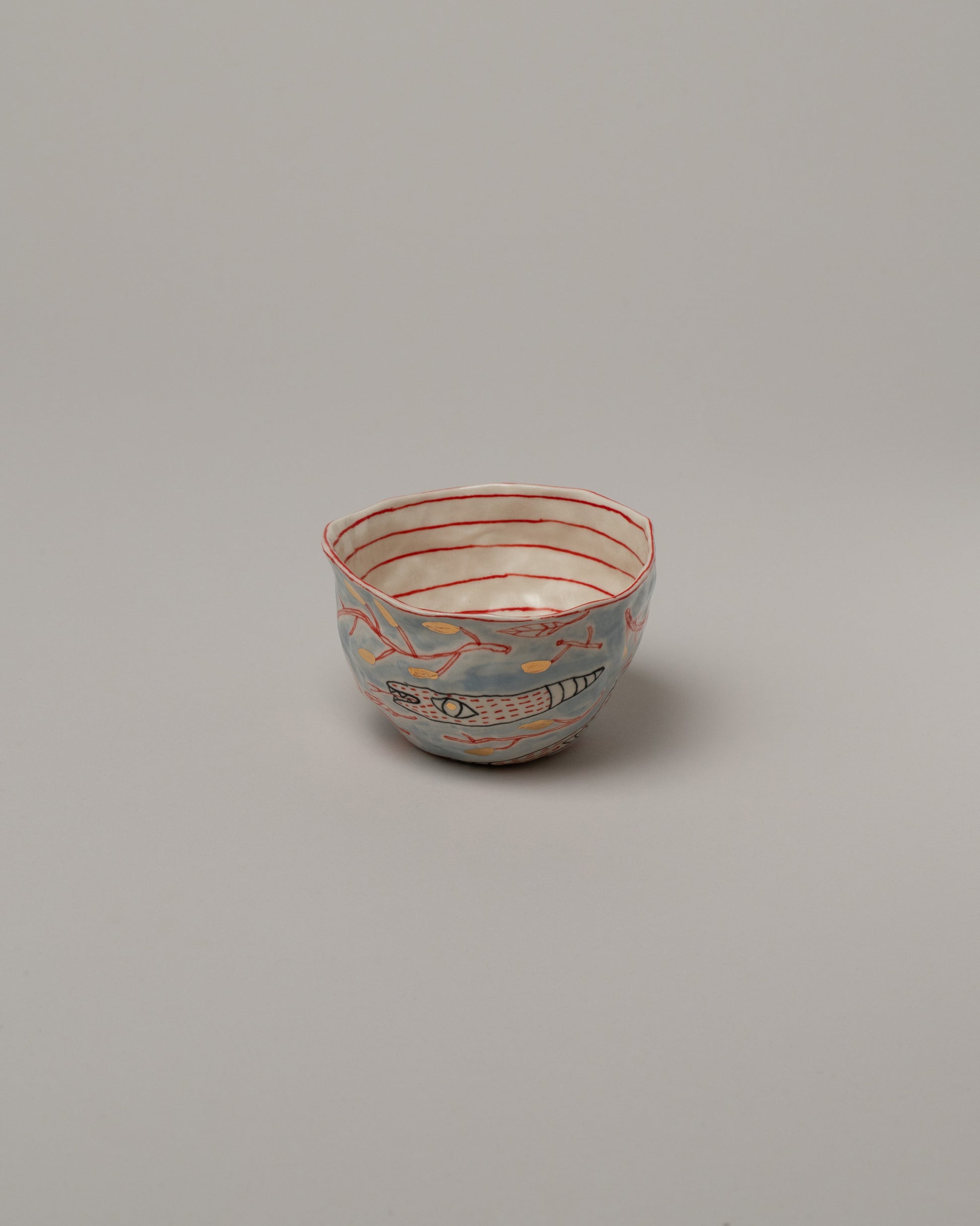 Suzanne Sullivan Five Pinch Bowl on light color background.